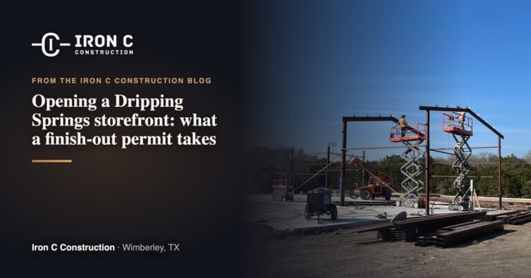 Opening a storefront in Dripping Springs: what a tenant finish-out permit really takes