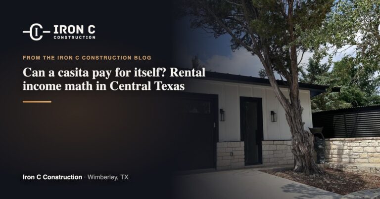 Can a casita pay for itself? Rental income math in Central Texas