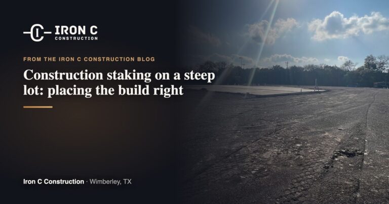 Construction staking on a steep lot: placing the build right